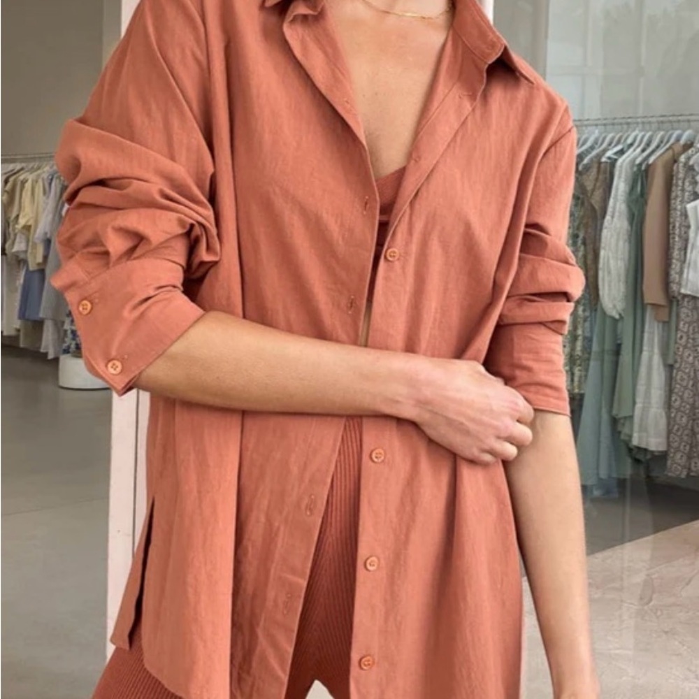 SOVERE Order Combo Shirt XS Oversized Ember Button Down Long Sleeve Top - Picture 3 of 6